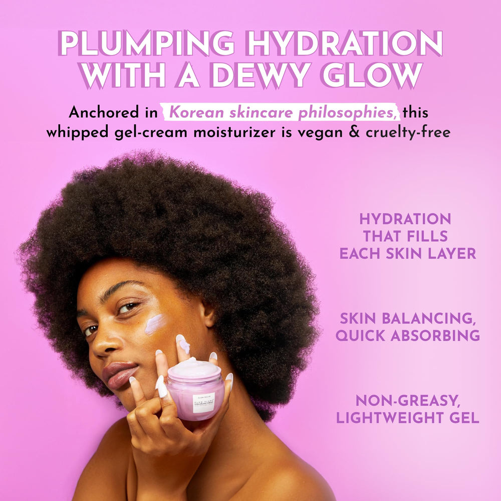 Glow Recipe open jar texture demonstrating lightweight gel-cream absorption