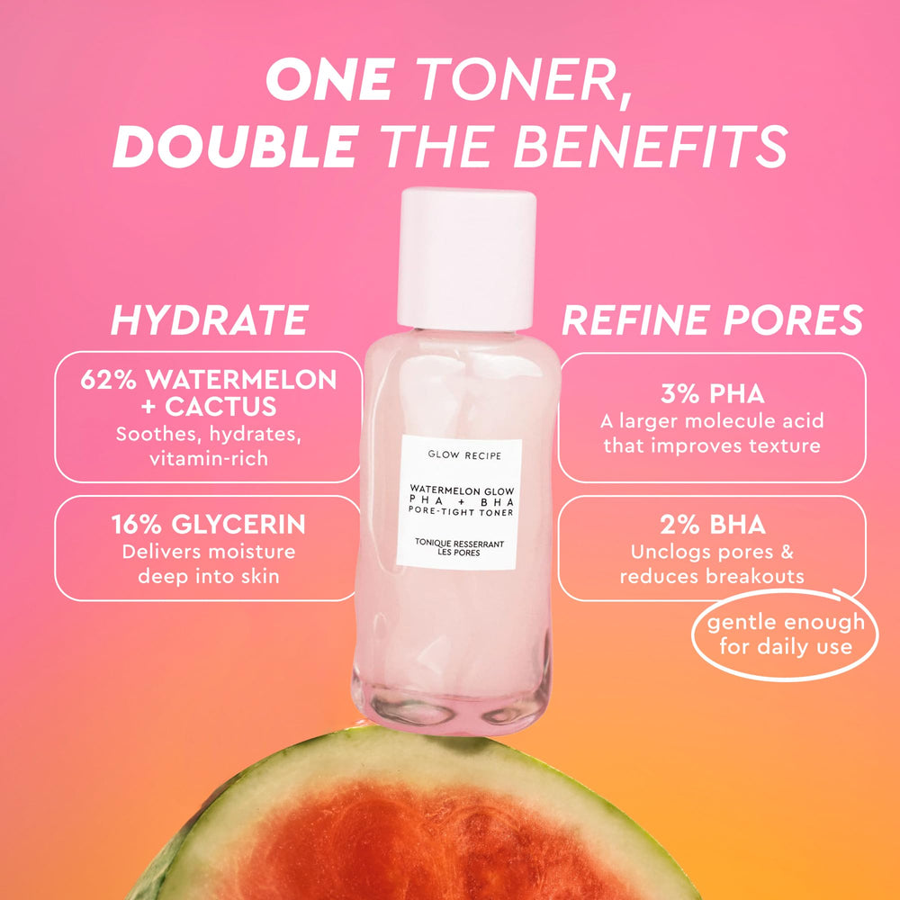 Glow Recipe toner pressed into palm for easy application and quick absorption