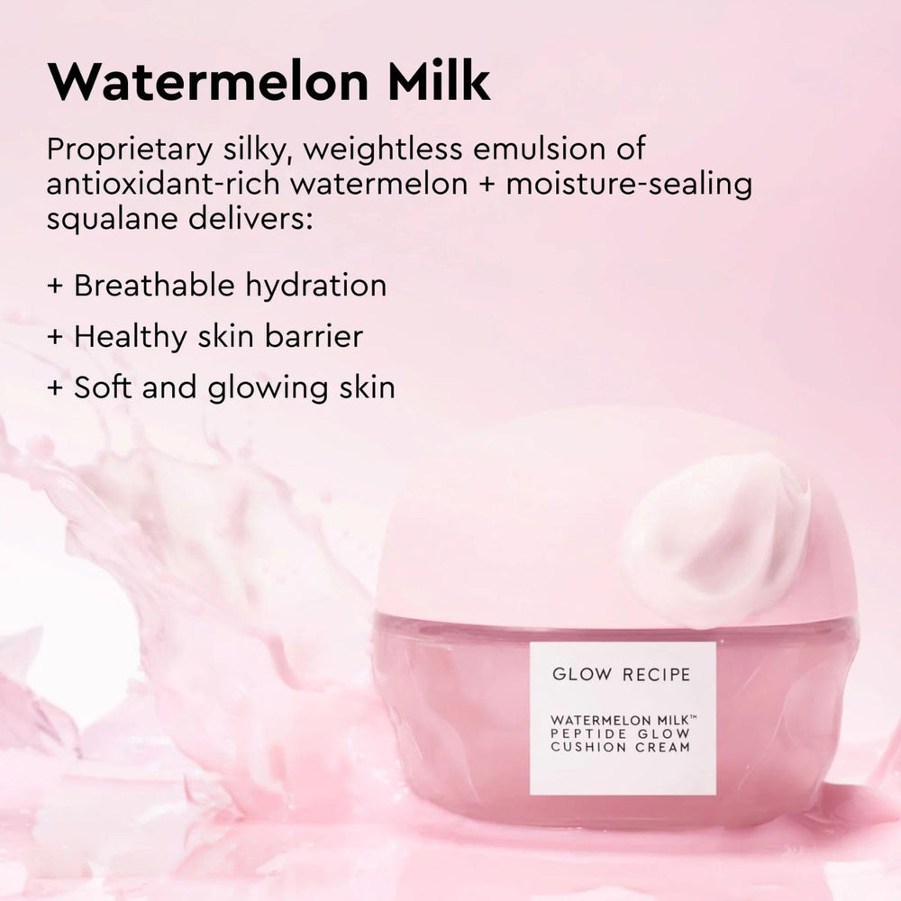 Glow Recipe close-up of cushion cream texture highlighting rapid absorption benefit