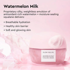 Glow Recipe close-up of cushion cream texture highlighting rapid absorption benefit