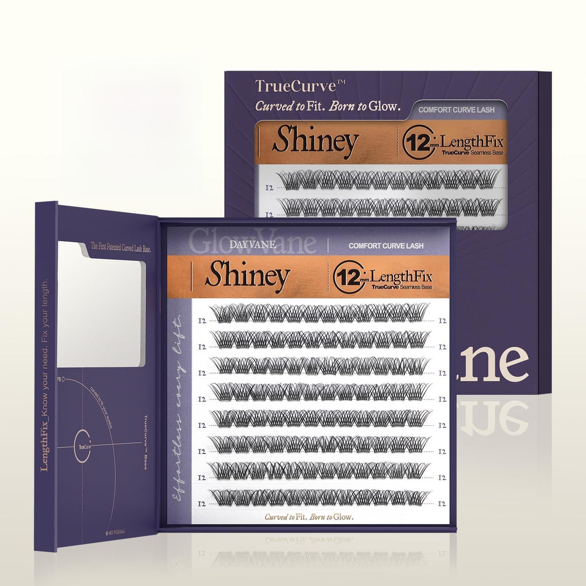 GlowVane front packaging showing TrueCurve clusters and easy-refill benefit