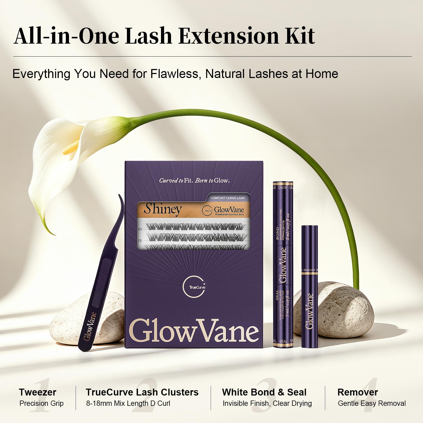 GlowVane lifestyle image: natural daytime makeup with TrueCurve lashes