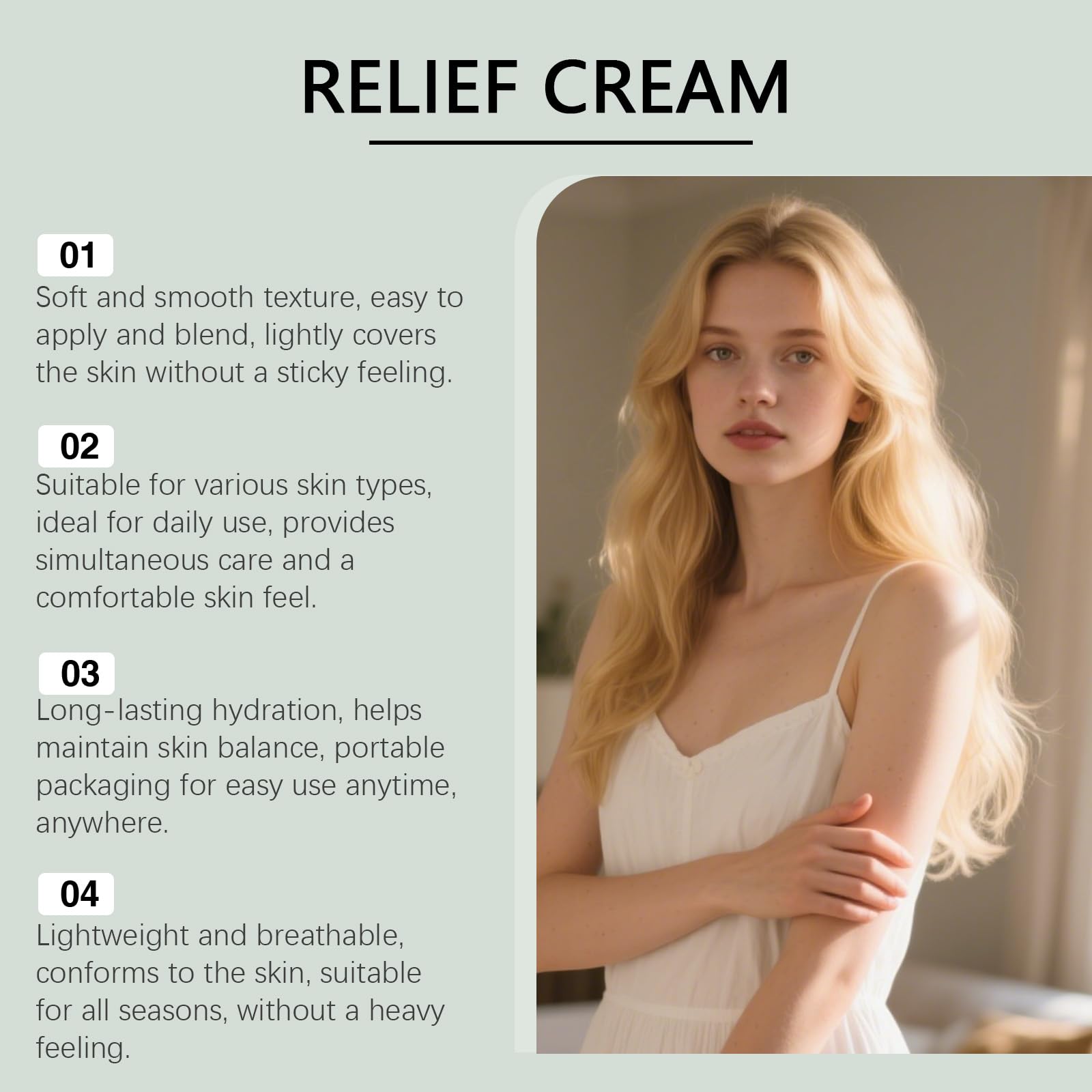Gloxlite cream being applied to inner thigh for friction relief