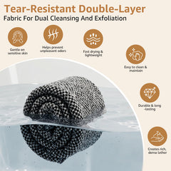 glusoptz full-length towel stretched showing 48-inch reach for easier back cleaning
