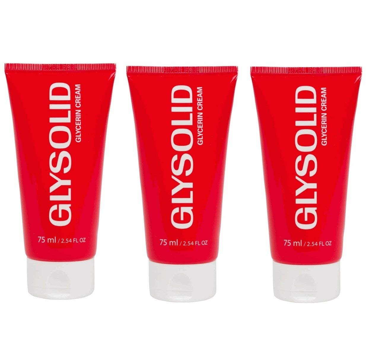 Glysolid front tube packaging showing brand and 75ml size for reliable hydration