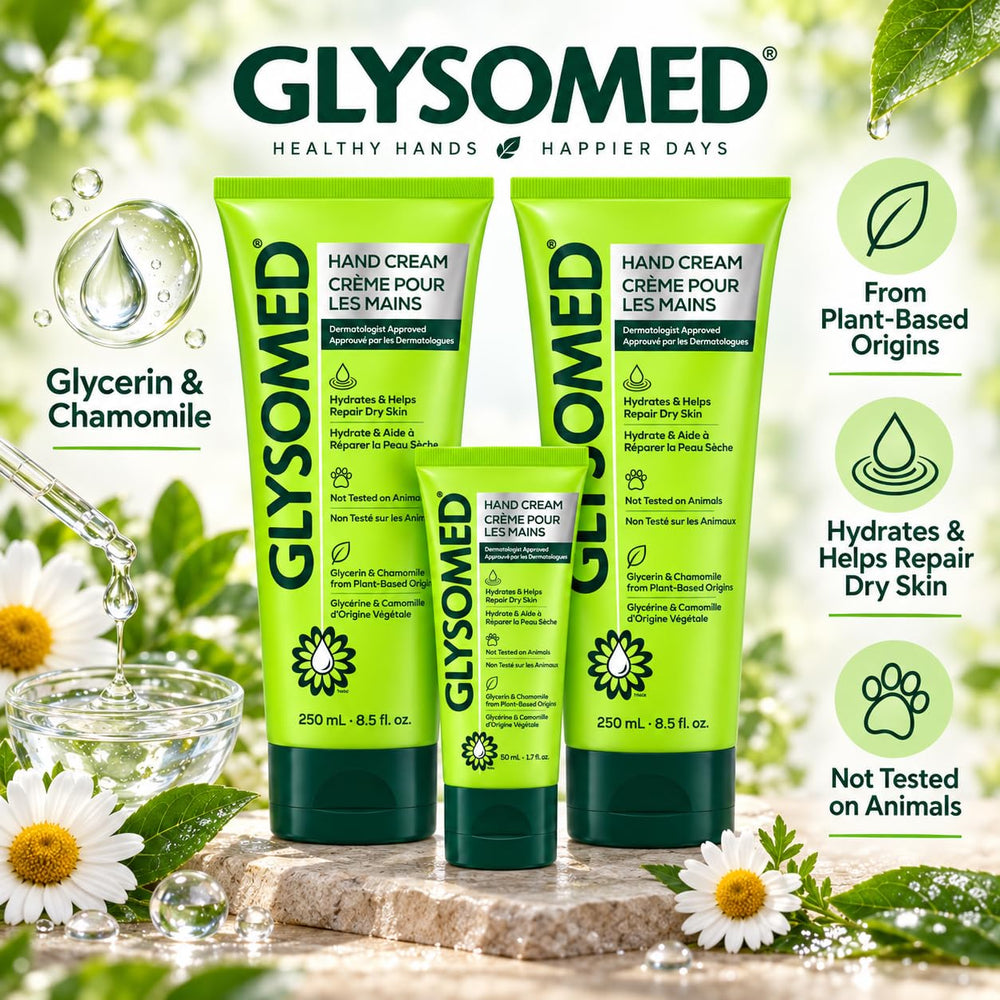 Glysomed size comparison in hand showing scale and portability benefit
