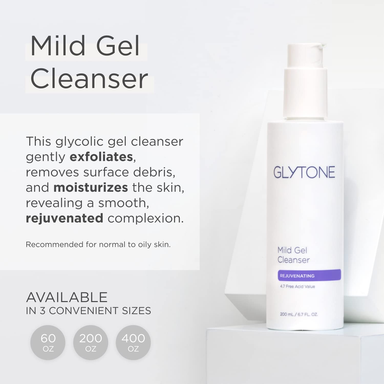 GLYTONE gel texture on hand demonstrating smooth, spreadable formula