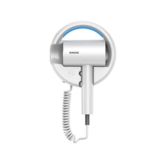 GMDQ hair dryer front view showing compact, space-saving design and easy access
