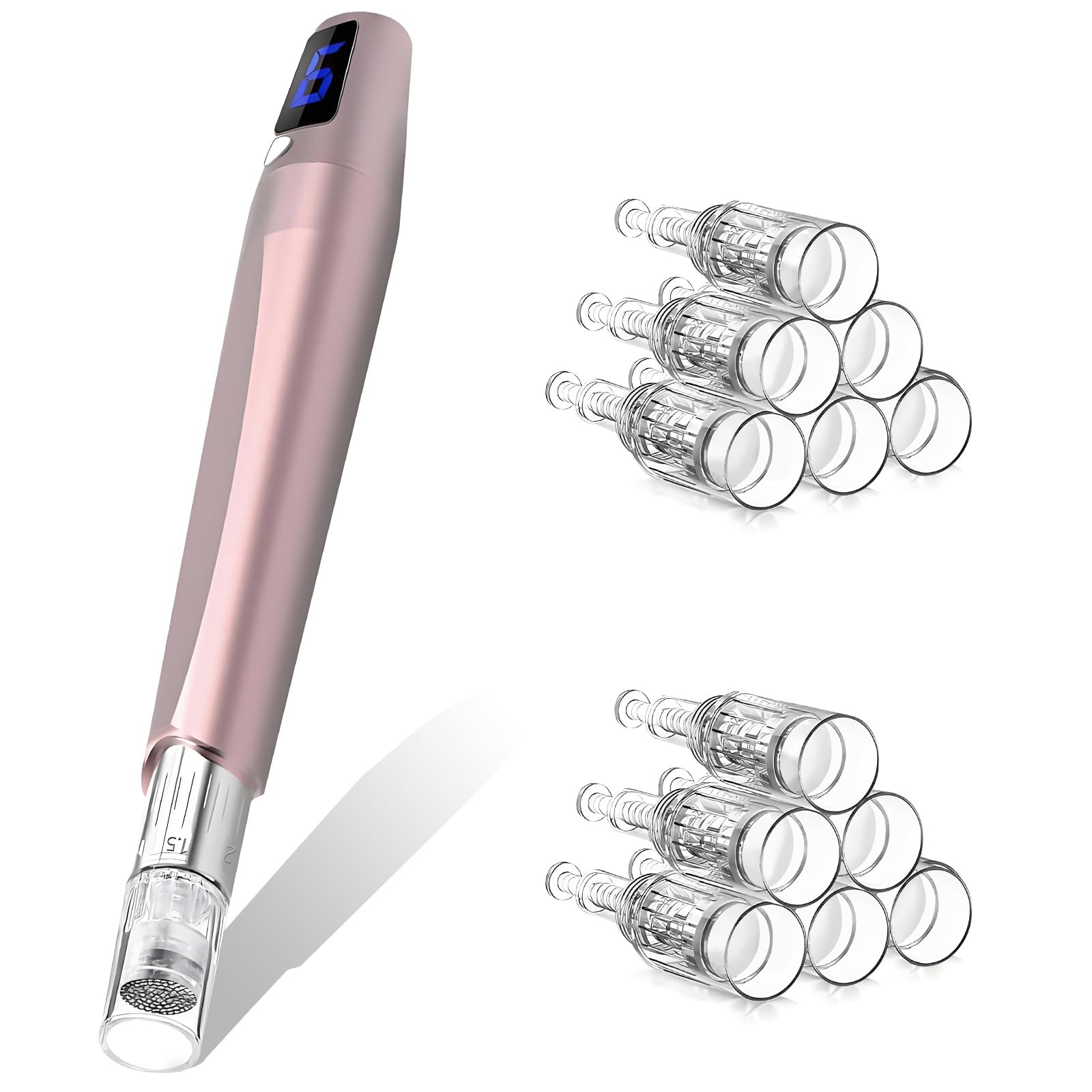 Goanpebl front view of derma roller showing compact design and portability