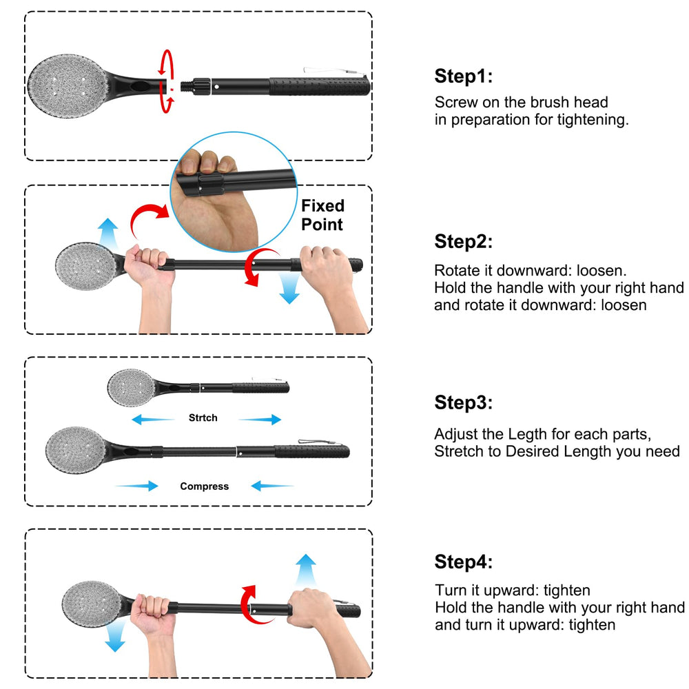 Gobetili brush in use scrubbing back to improve cleansing