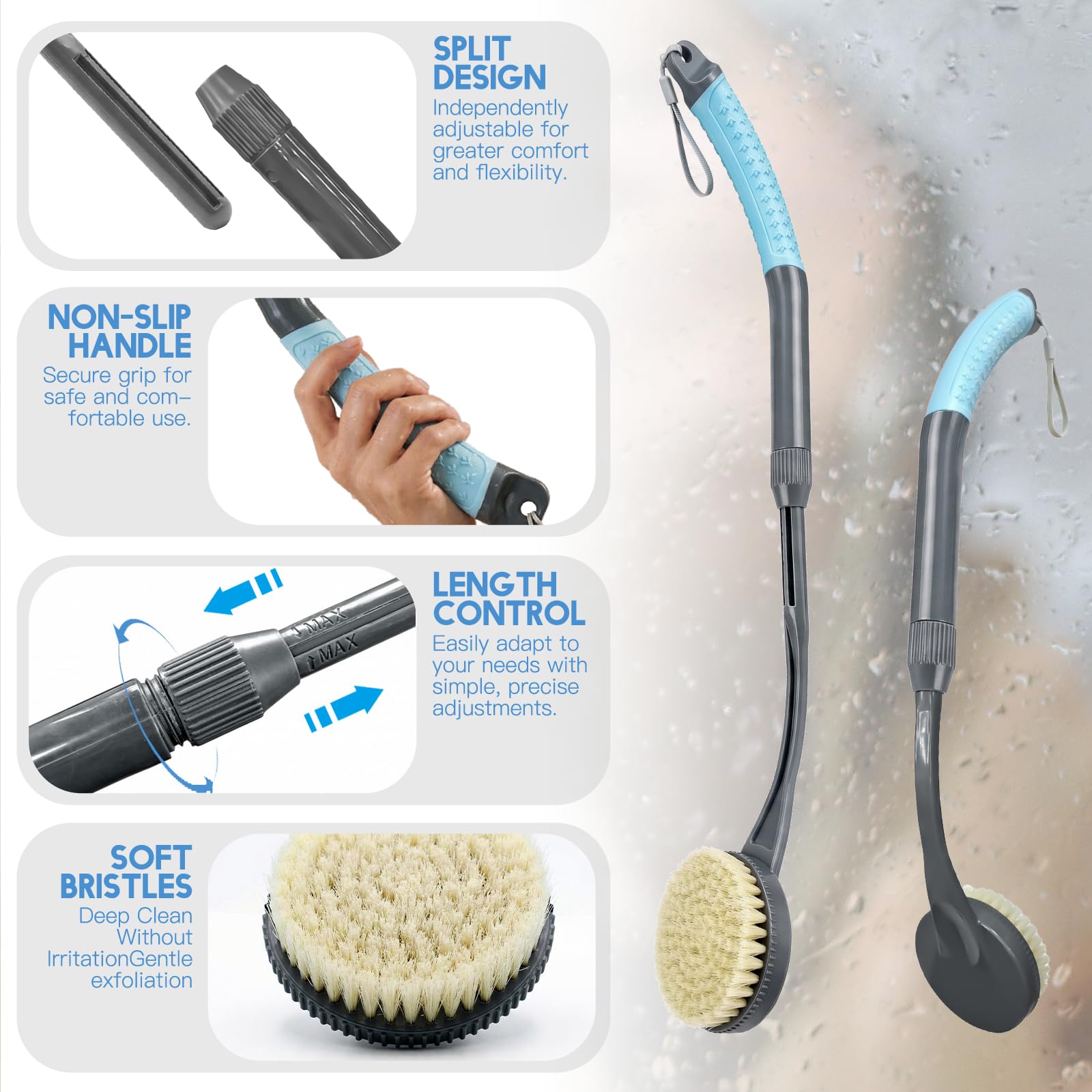 Gobetili long curved handle profile showing ergonomic reach and comfort benefit
