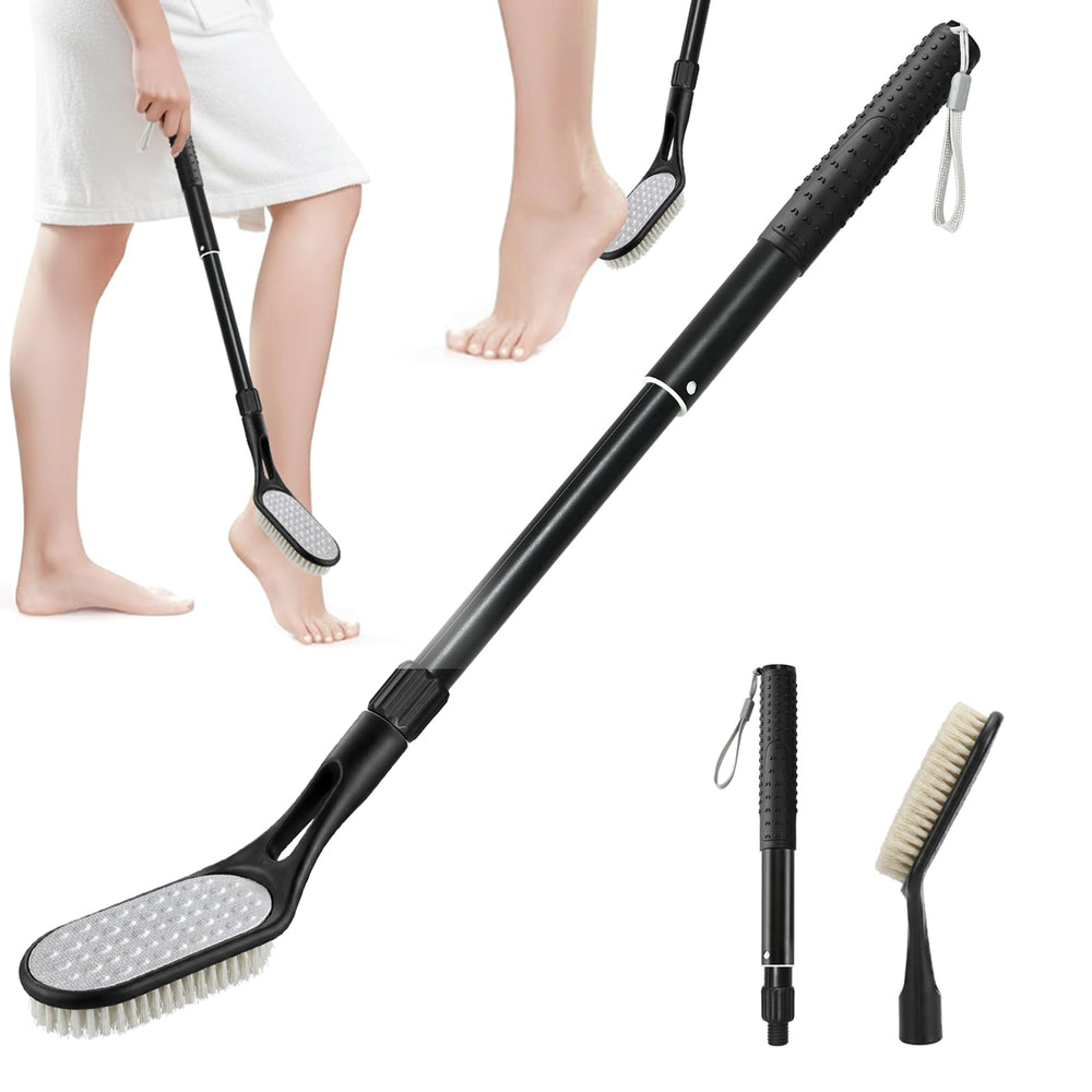 Gobiteli front view of foot scrubber showing dual file and brush for easy use