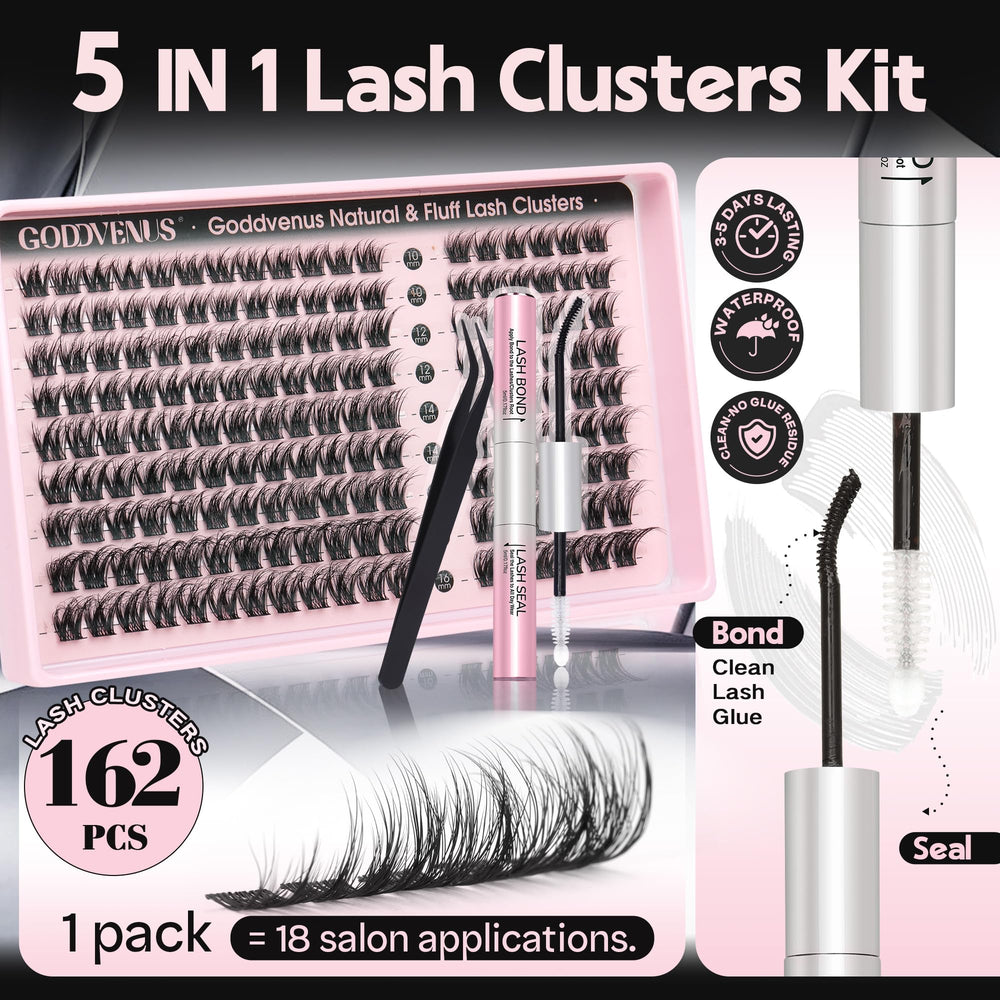 Goddvenus hands applying cluster lashes demonstrating easy DIY