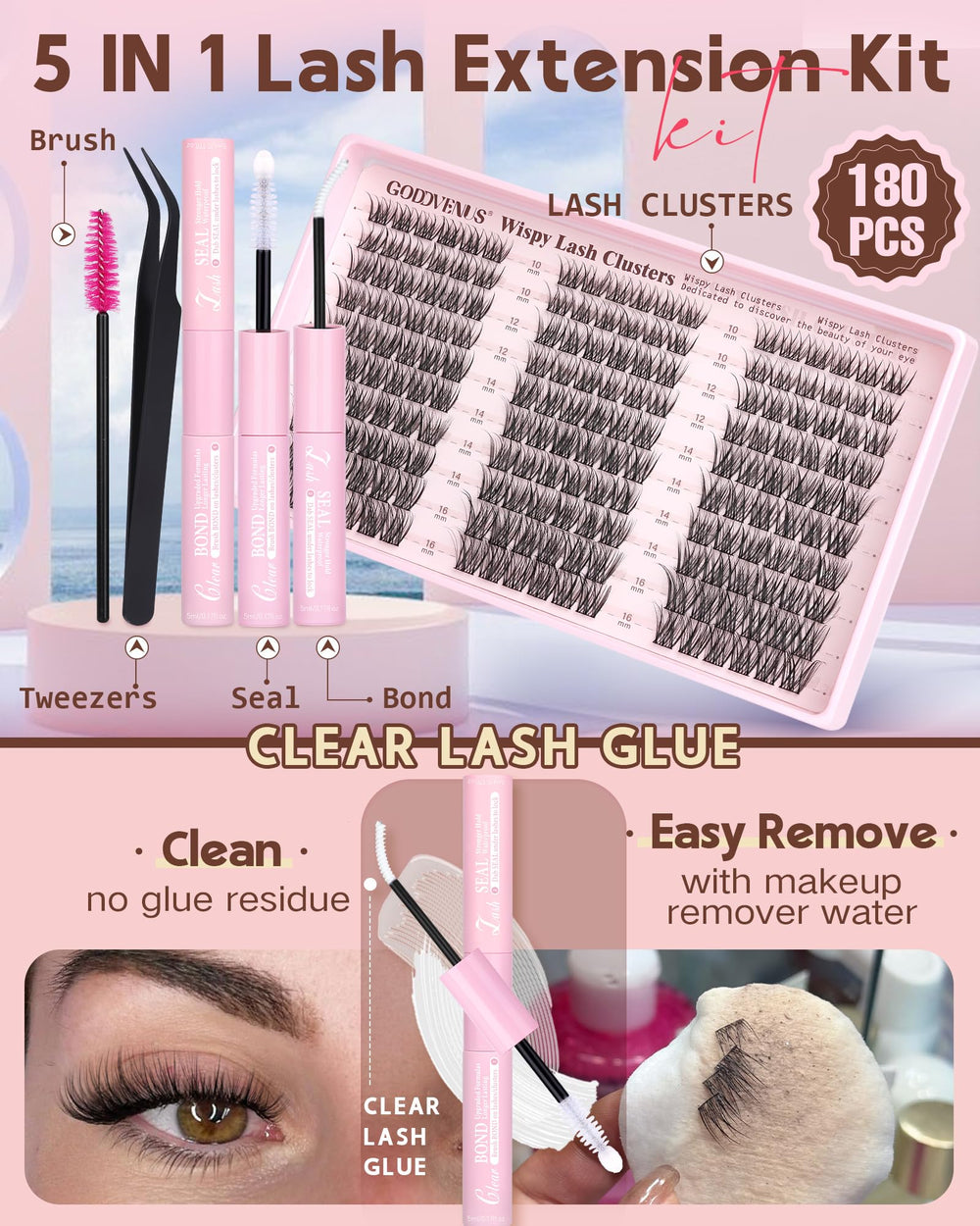 Goddvenus tweezers and adhesive in use for precise, fast application