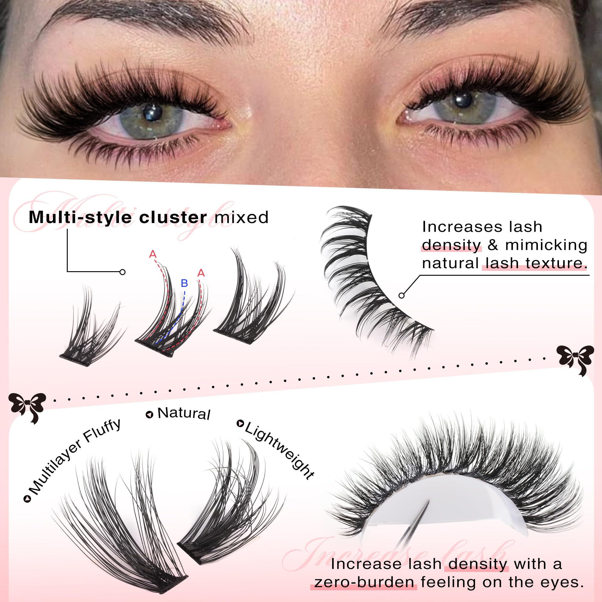 Goddvenus bottom lash clusters laid out for balanced lower-lash enhancement