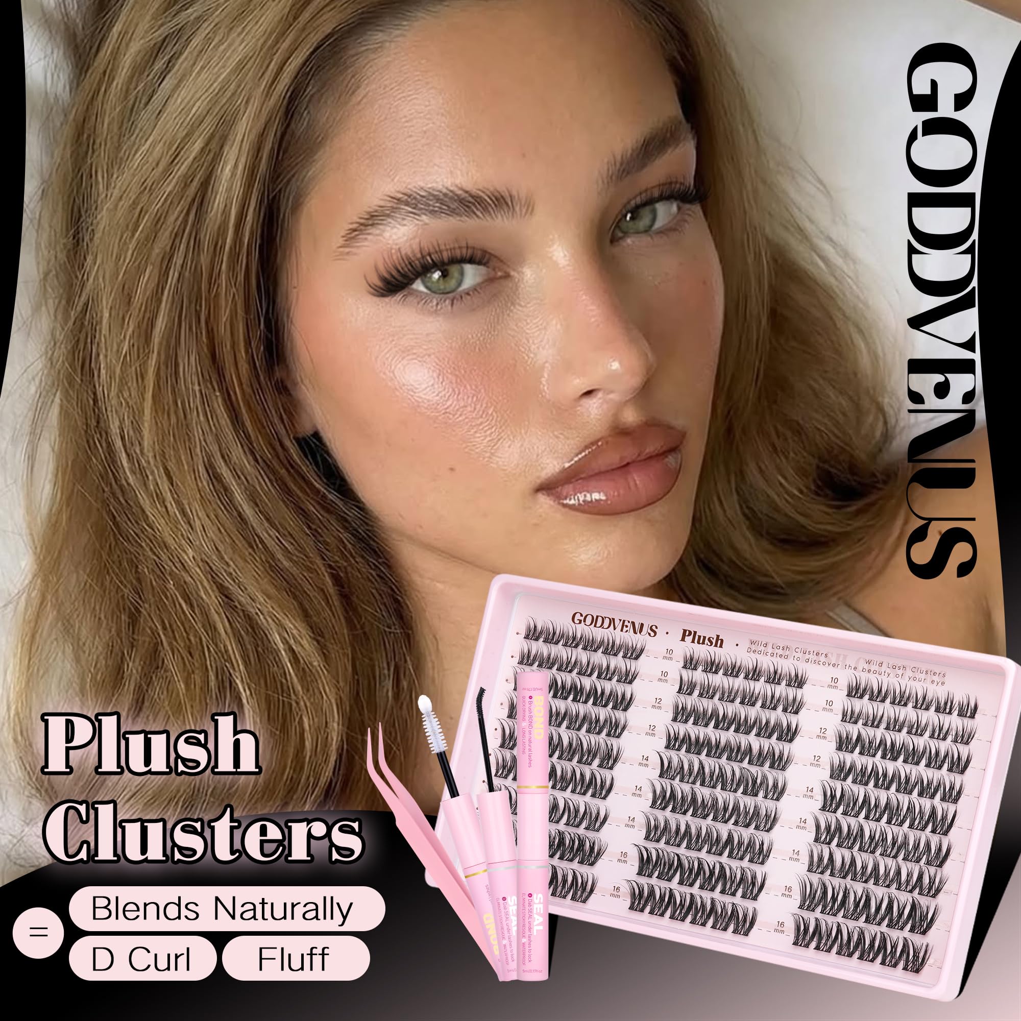 Goddvenus close-up of D-curl cluster texture that blends naturally