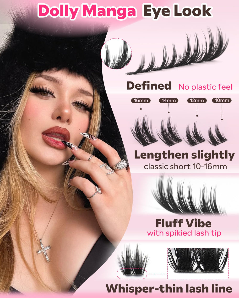 Goddvenus close-up of wispy cluster texture highlighting featherlight natural finish
