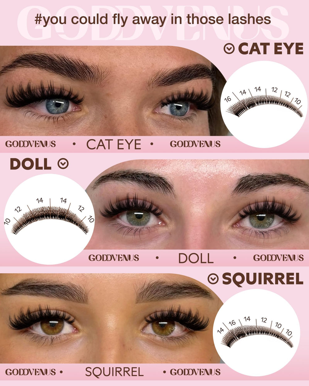 Goddvenus finished eye close-up showing airy flutter and blended natural effect