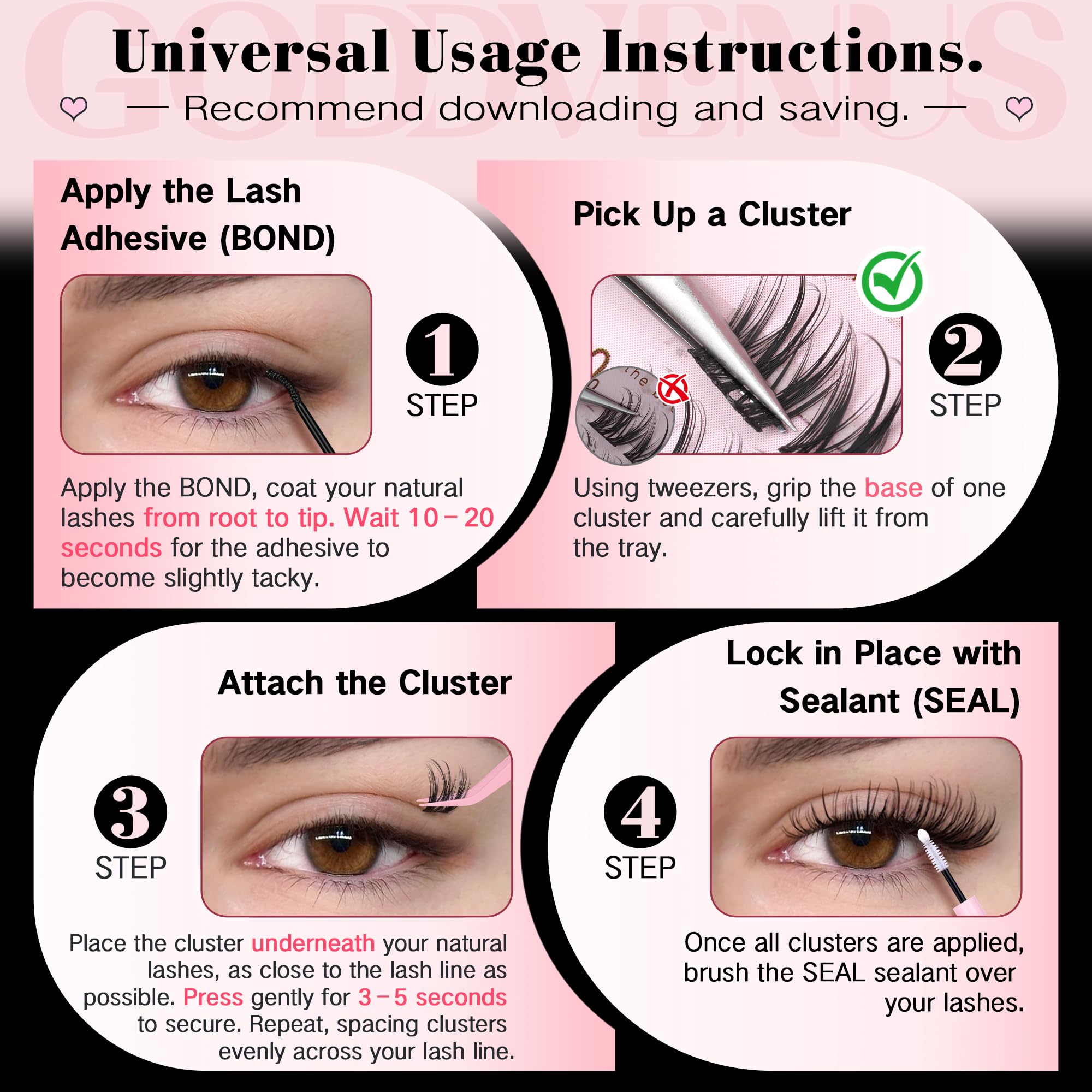 Goddvenus lifestyle wear showing natural lifted lashes for evening