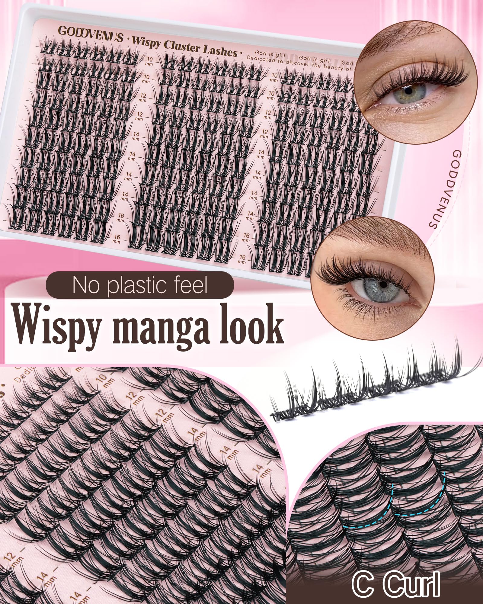 Goddvenus spread of clusters in mixed 10–16mm lengths for custom styling