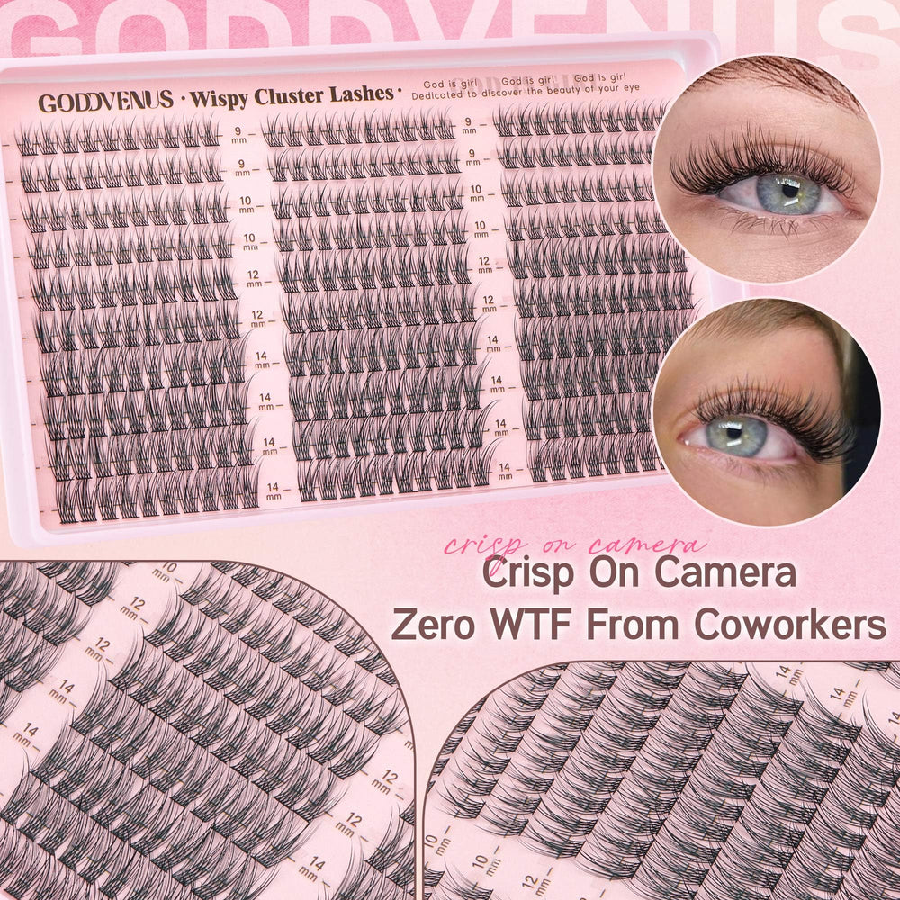 Goddvenus flatlay of kit contents with 300pcs clusters and tweezers for easy organization
