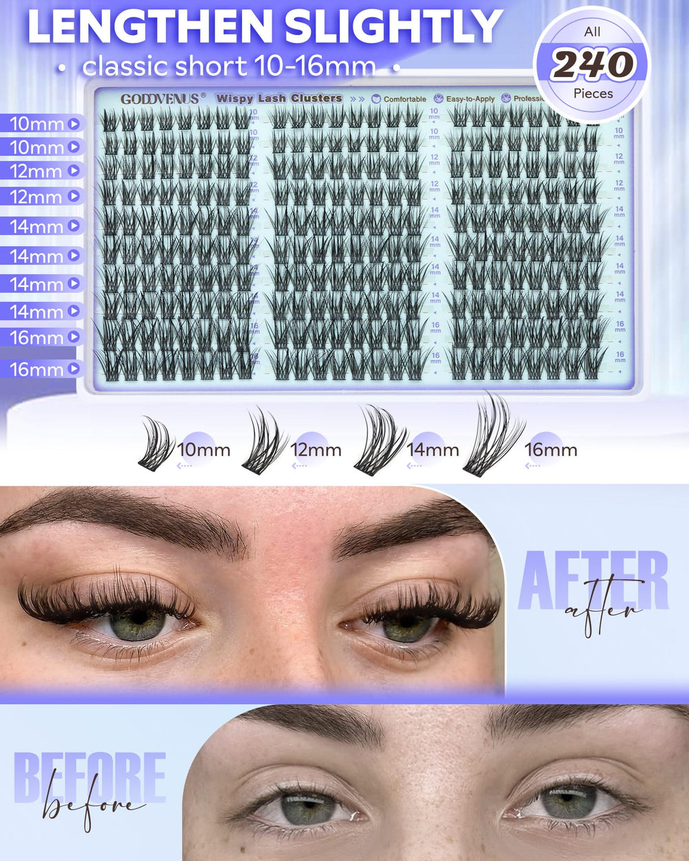 Goddvenus finished lashes sealed for lightweight comfortable wear