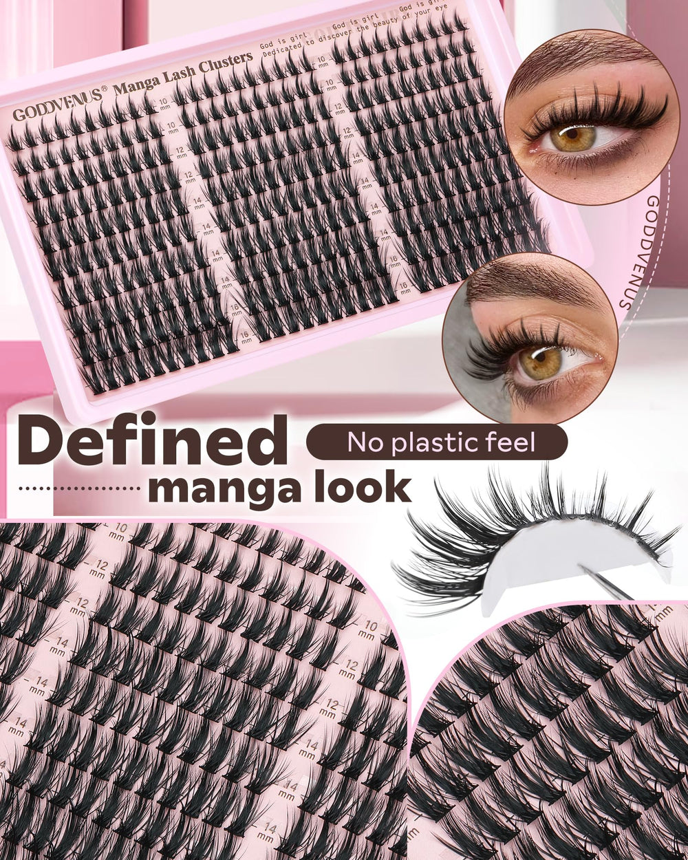 goddvenus worn on eye showing lifted anime-style flutter benefit