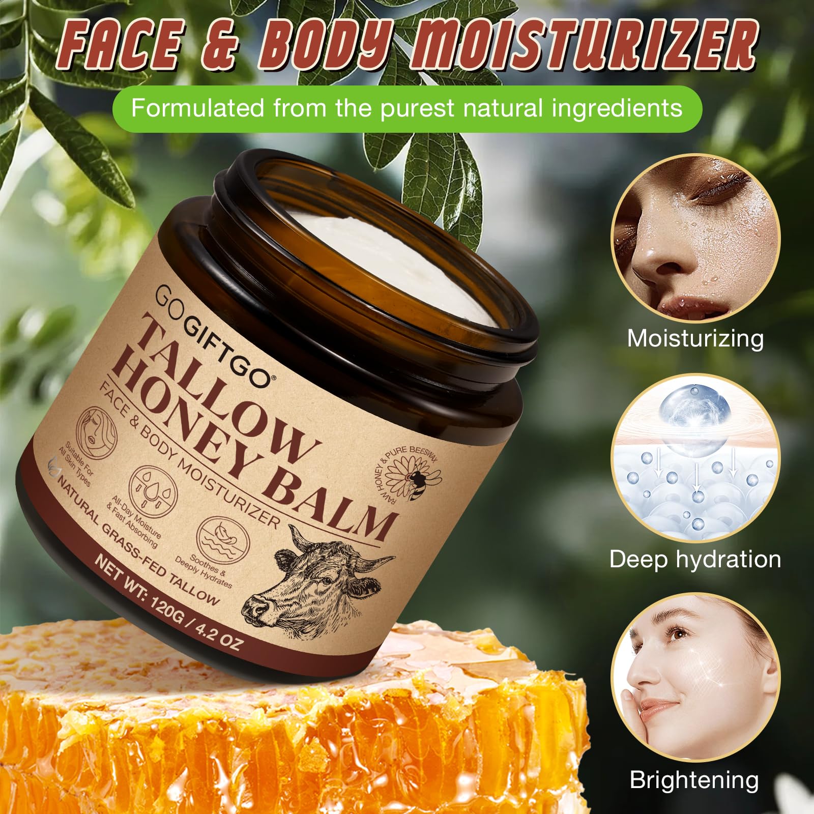 GOGIFTGO open jar showing smooth cream texture for easy skin absorption benefit