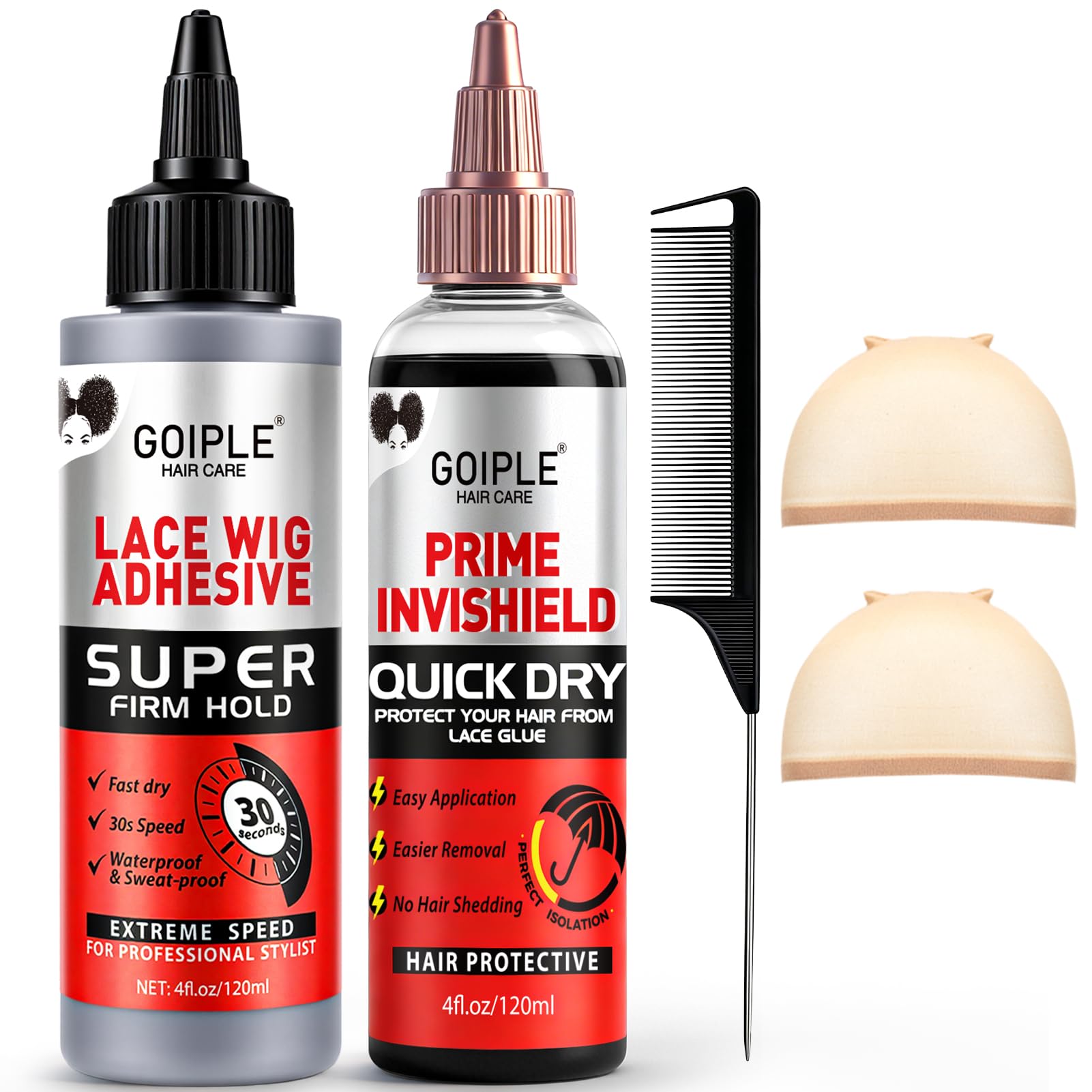 Goiple front packaging showing quick weave kit and strong-hold benefit
