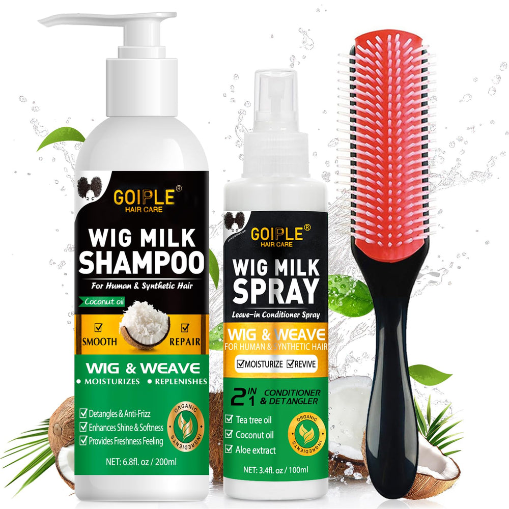 Goiple front packaging showing shampoo and spray for easy care