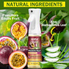 Goiple passion fruit spray bottle close-up showing cooling nozzle