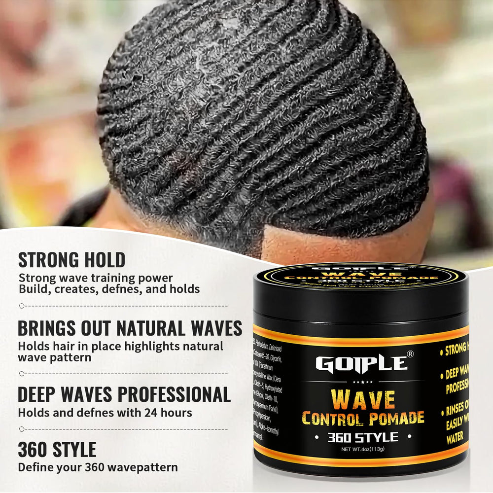 Goiple pomade with brush and durag setup, supports consistent wave training