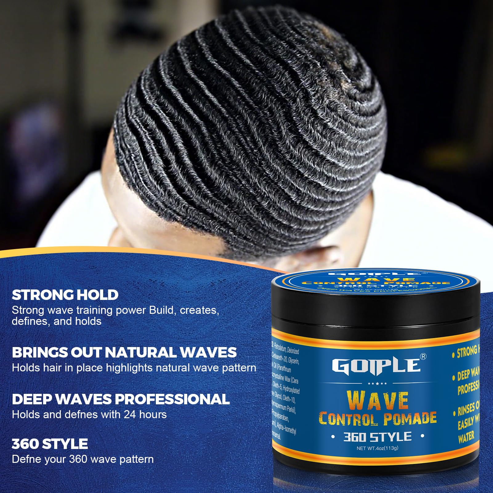 Goiple pomade being applied to short hair for even coverage and moisture
