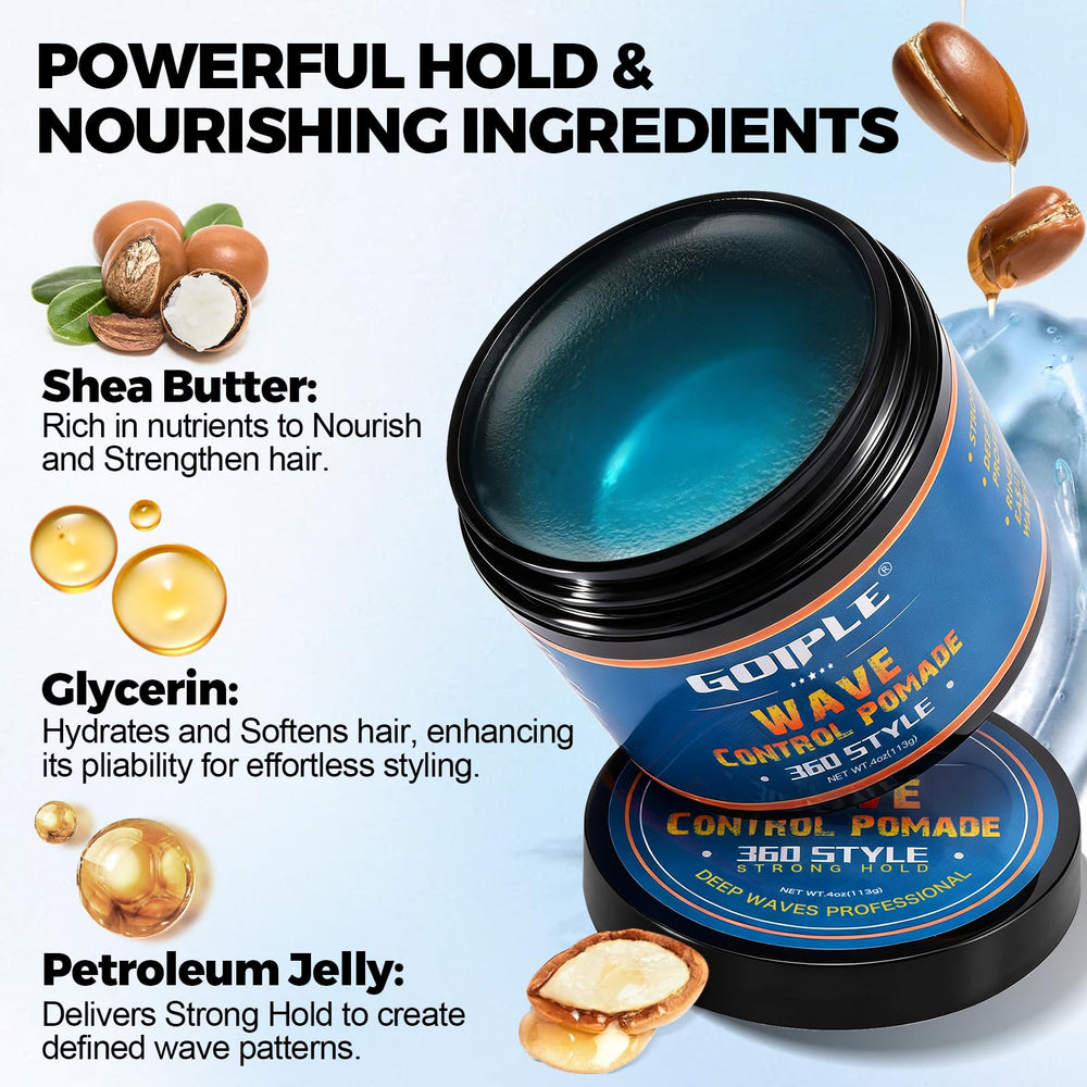 Goiple pomade jar open showing creamy texture for firm, non-sticky hold