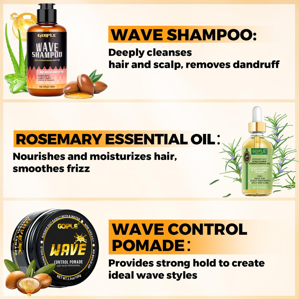 Goiple rosemary oil dropper over hair to nourish scalp and add softness