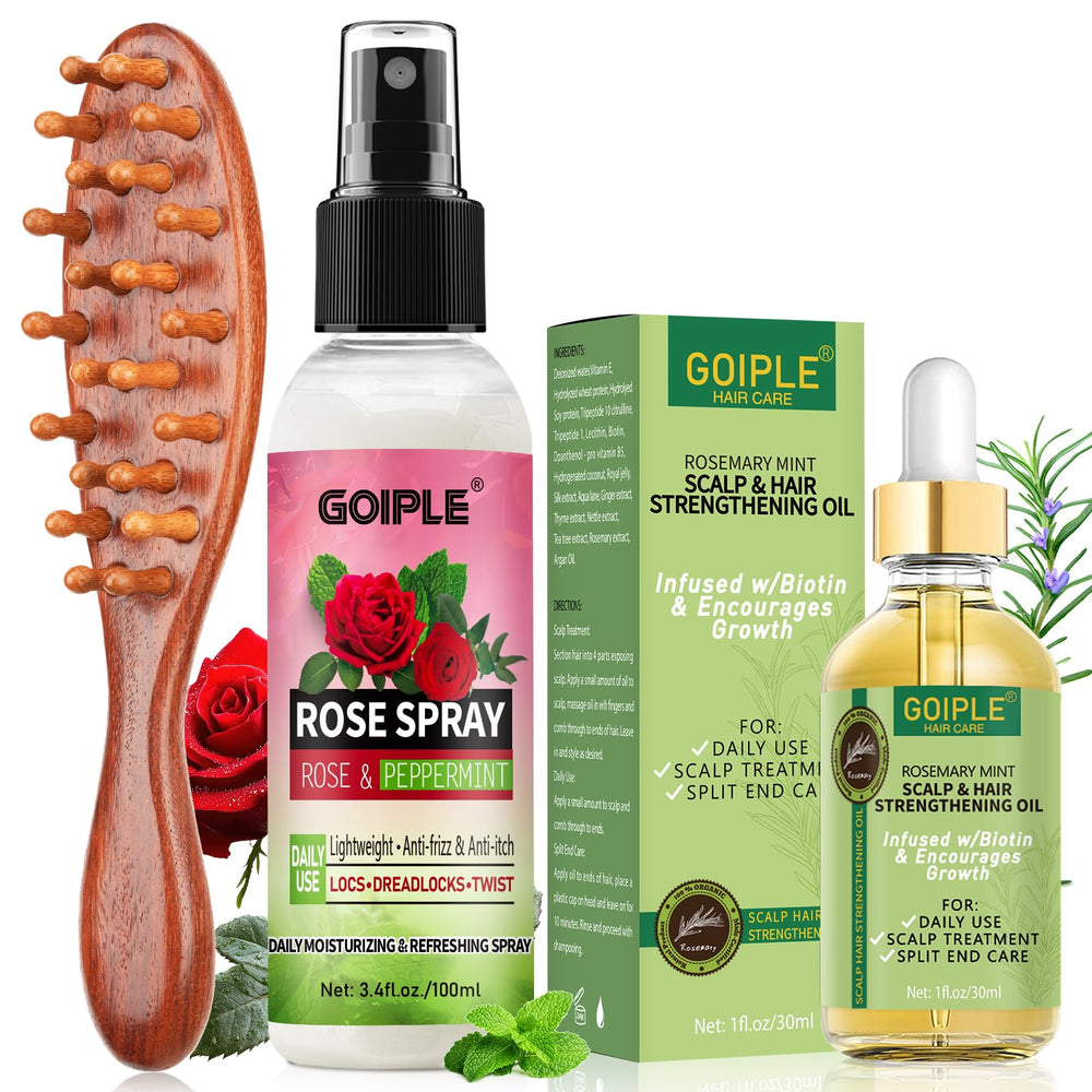 Goiple front packaging showing rosewater spray and kit benefits