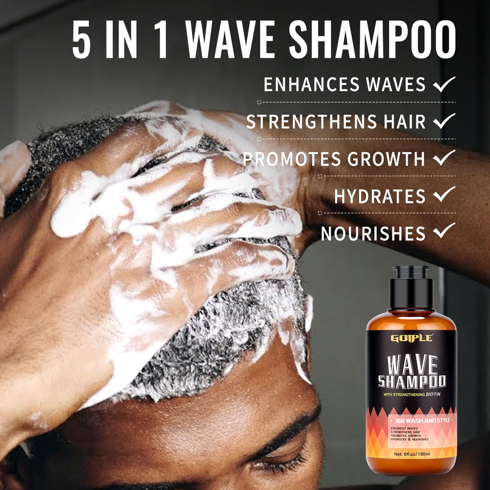 Goiple shampoo pouring and lather, gentle cleanse benefit visible