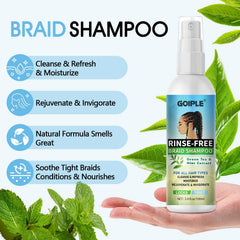 Goiple spray being applied to scalp to refresh locs and soothe itch instantly