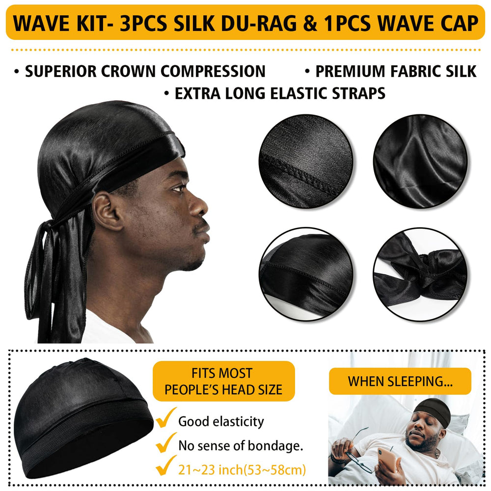 Goiple brush and durag set beside jar for wave maintenance benefit