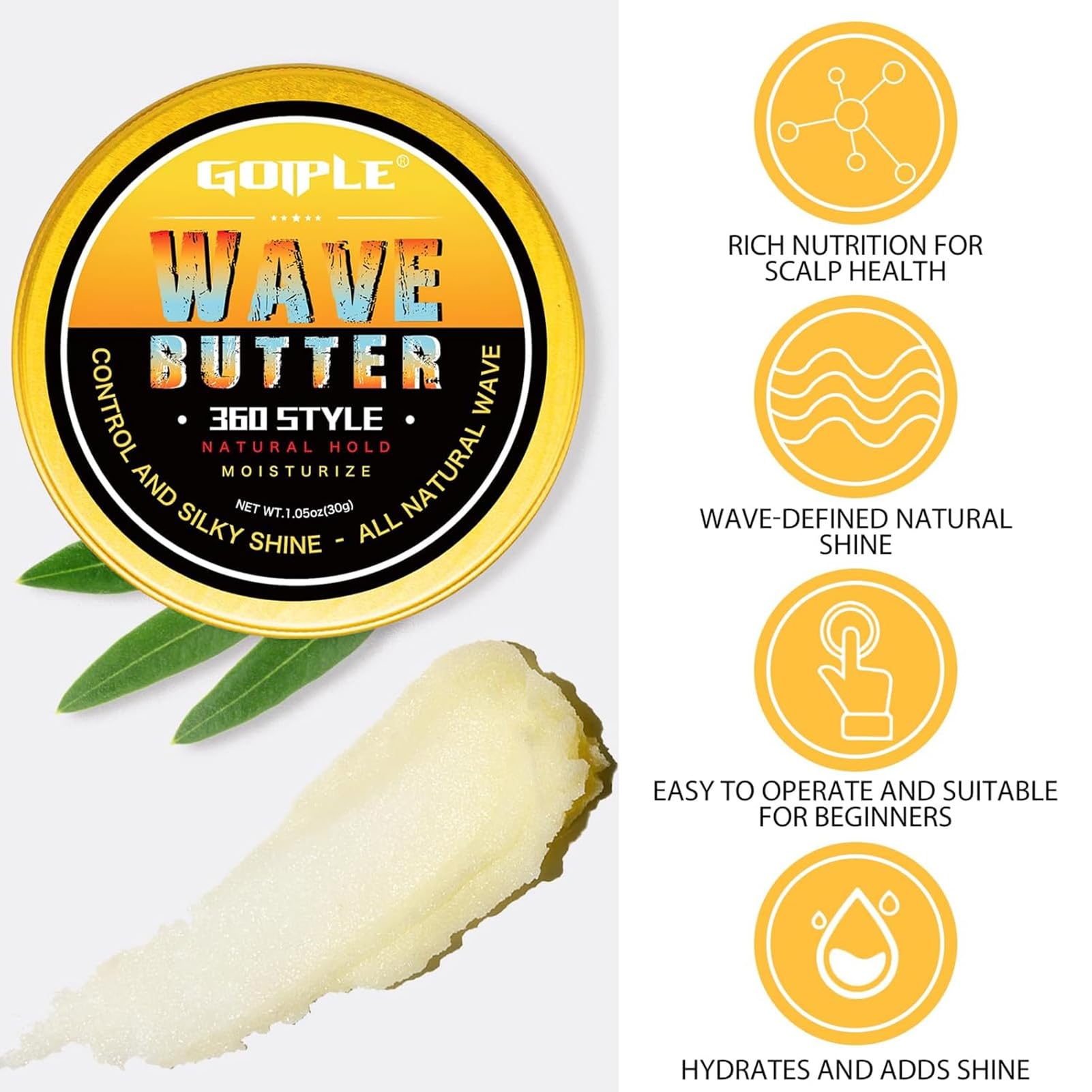 Goiple pomade staged with brush and silky durag for wave training