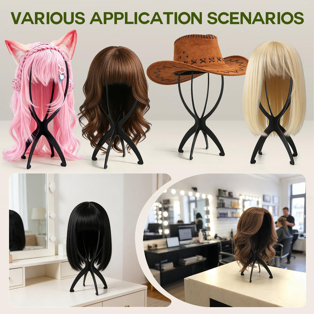 Goiple folded wig stand compact for travel and easy storage