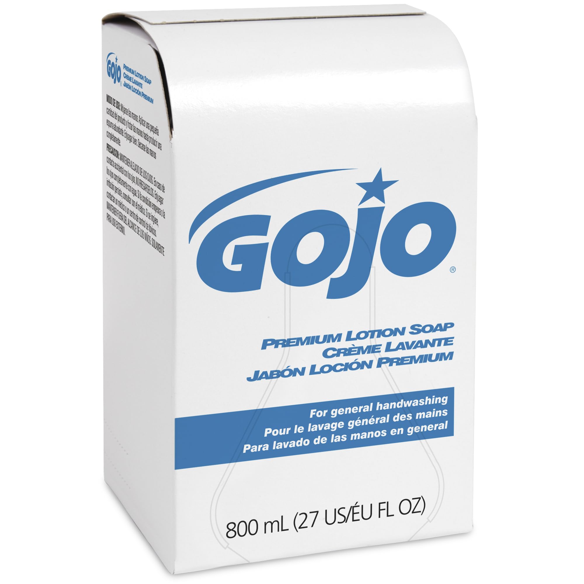 GOJO lotion soap texture pouring from refill illustrating gentle, moisturizing formula