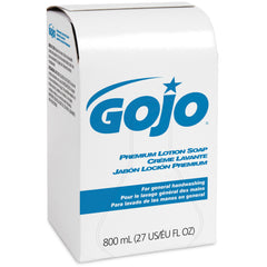 GOJO lotion soap texture pouring from refill illustrating gentle, moisturizing formula