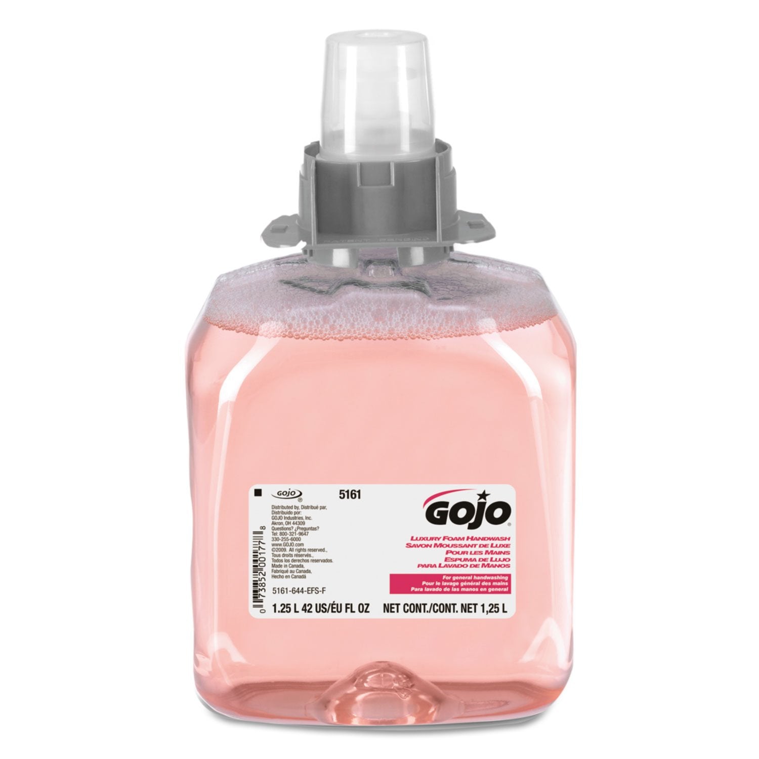GOJO front label showing cranberry refill and certifications for quick identification