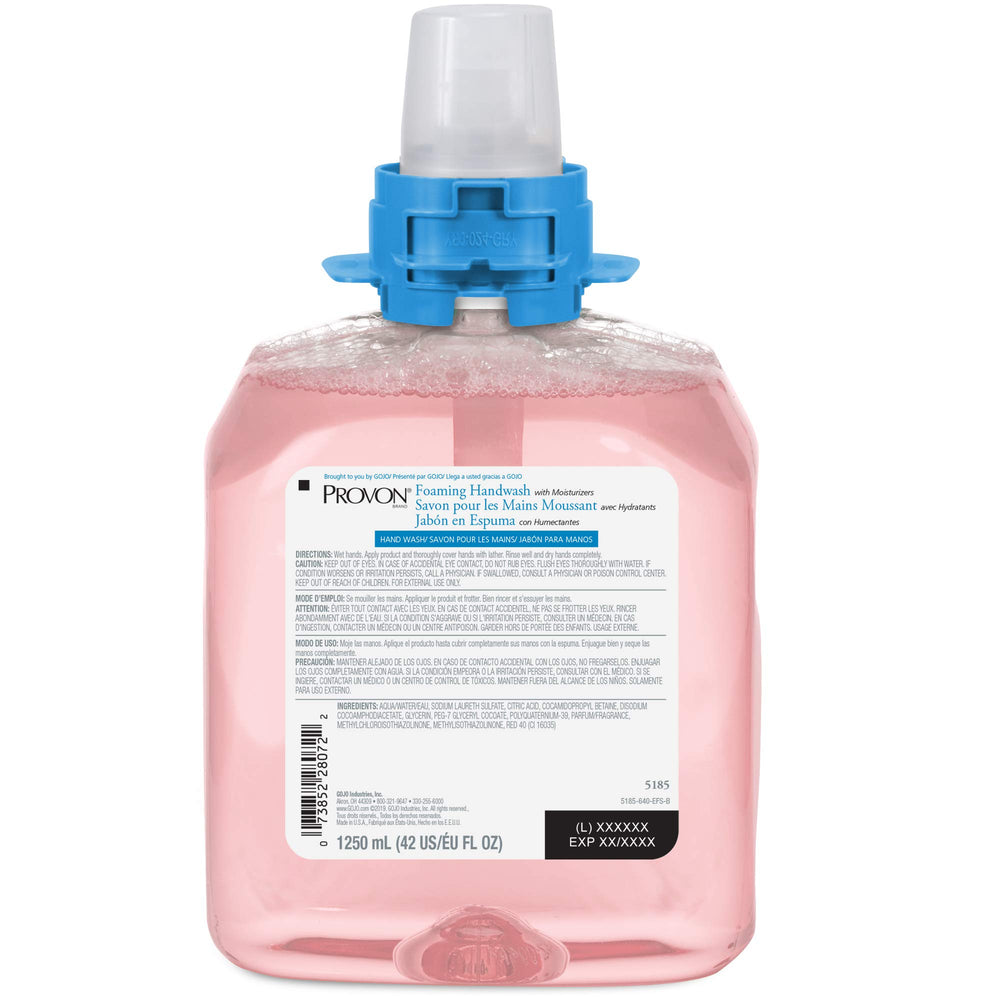 GOJO PROVON creamy cranberry foam texture demonstrating gentle cleansing