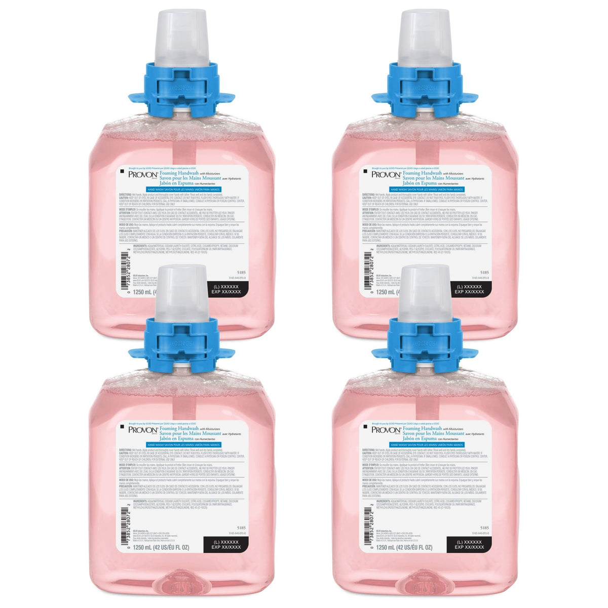 GOJO PROVON front view of cranberry refill showing label and volume benefit