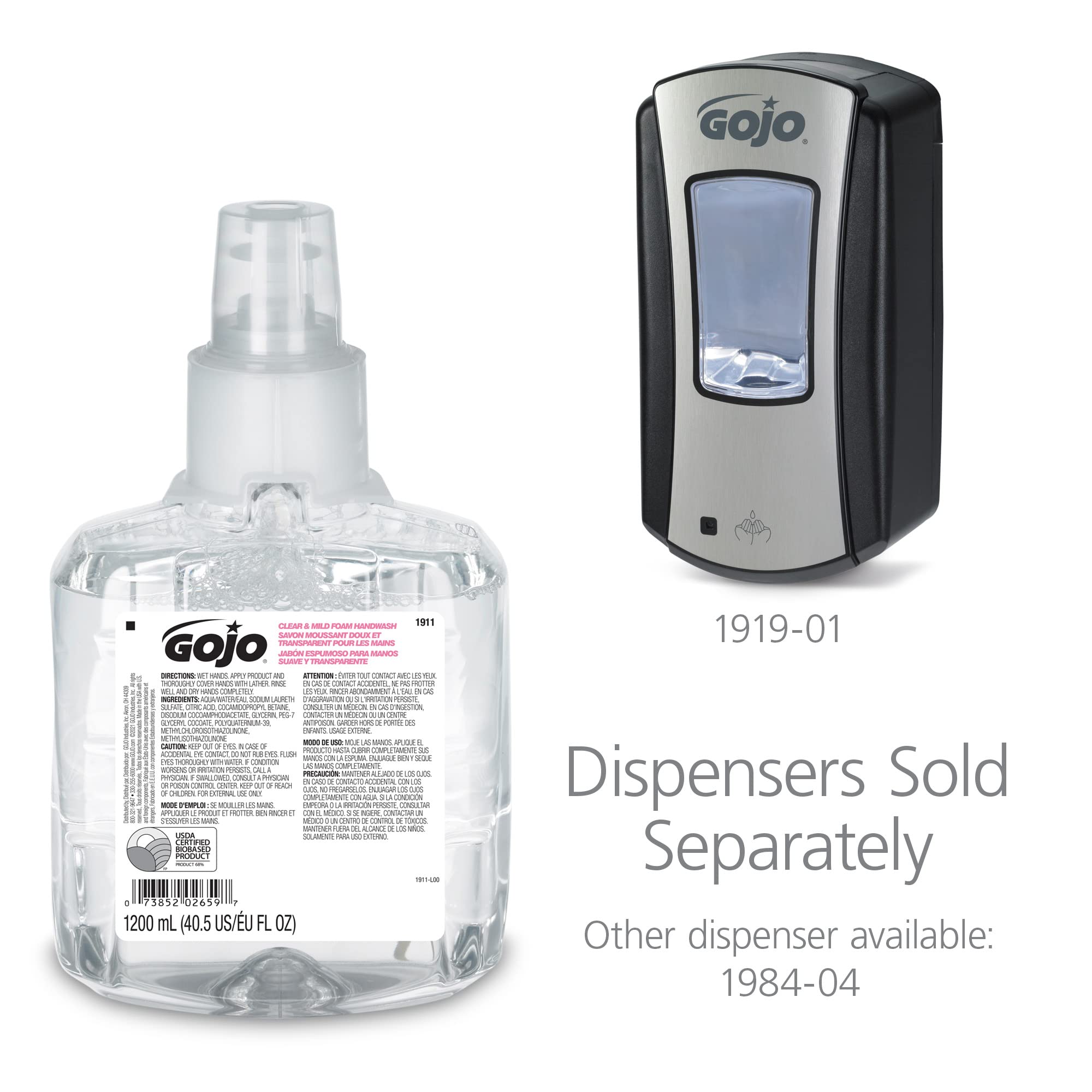 GOJO removable pump detail highlighting easy recycling and convenience