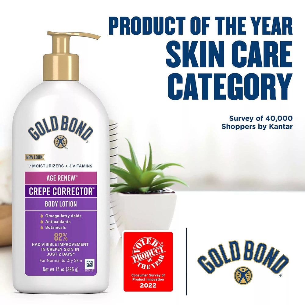 Gold Bond lotion texture swipe on skin highlighting smooth, fast-absorbing formula to moisturize