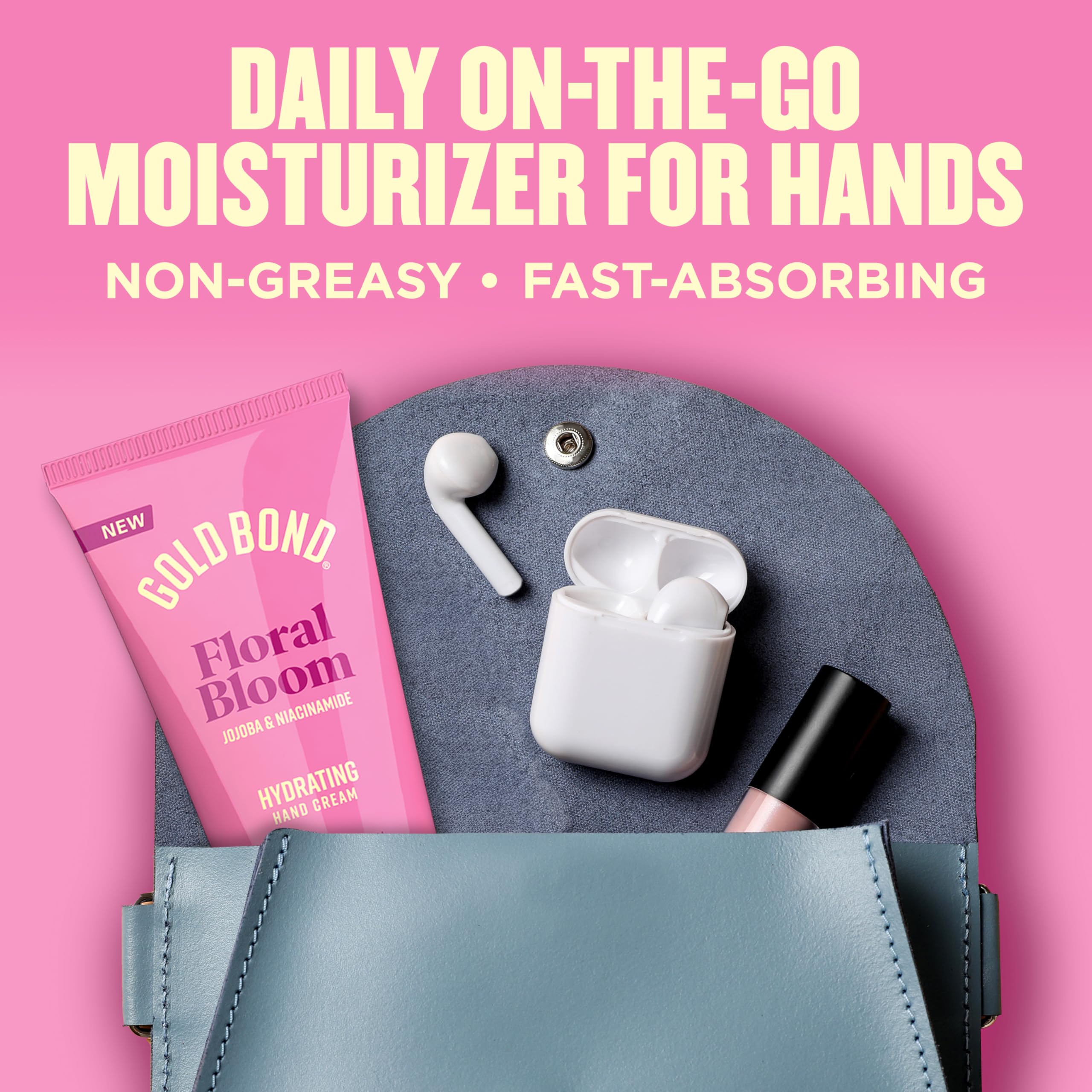 Gold Bond hand cream being applied to hands demonstrating immediate moisturizing benefit