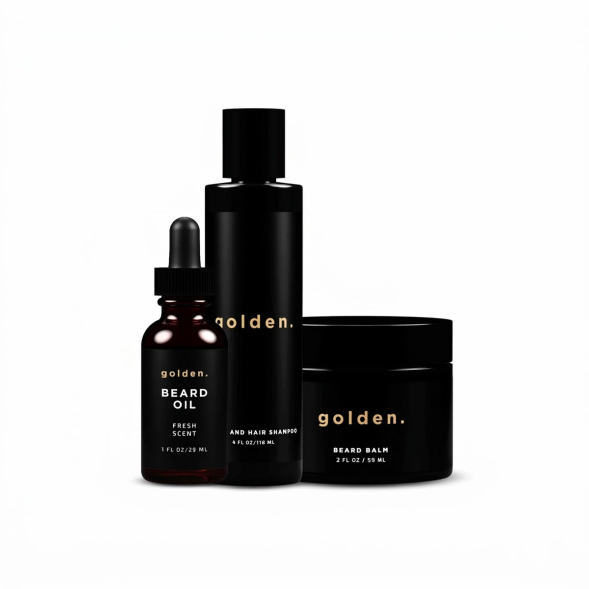 Golden Grooming Company front-packaging showing complete Fresh starter kit benefit of convenience